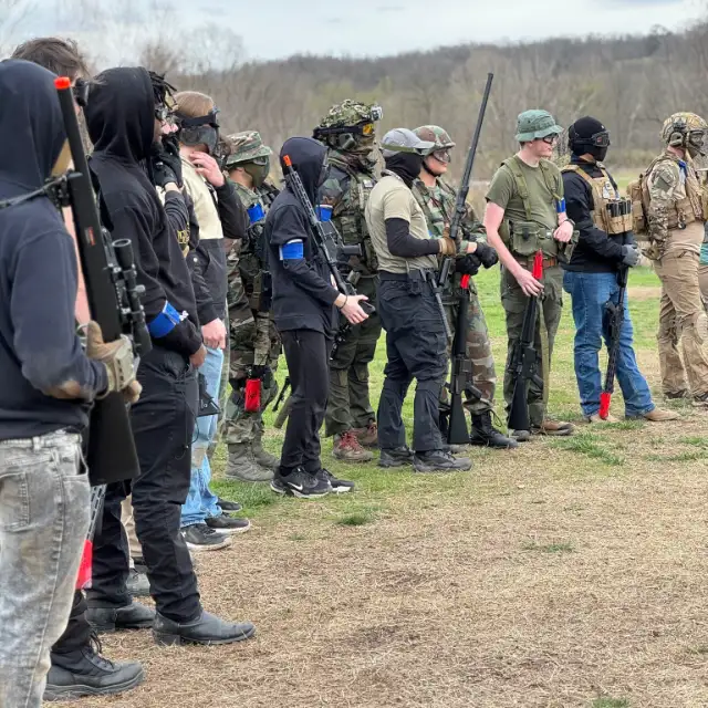 Players lined up in teams before a game